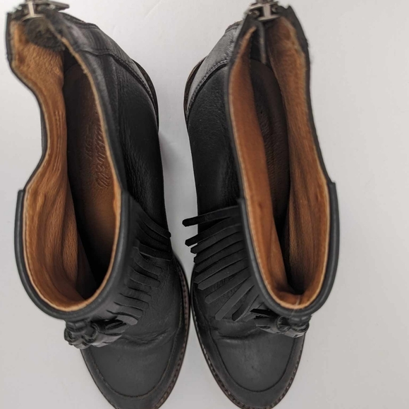 Madewell Adi Fringe Leather Ankle Booties, Women's 7.5, Black - Picture 7 of 7